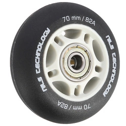 Kółka PU 70x24 82A czarne matowe (4 szt.) + łożyska ABEC-9 (8 szt.) zestaw NILS EXTREME