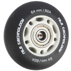 Kółka PU 64x24 82A czarne matowe (4 szt.) + łożyska ABEC-9 (8 szt.) zestaw NILS EXTREME