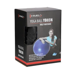 YB03N 75CM BLACK PIŁKA GIMNASTYCZNA MASUJACA HMS