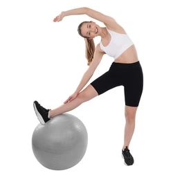 PIŁKA DO ĆWICZEŃ FITNESS 75CM ANTIBURST SZARA XQMAX