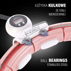 Hula Hop HHM15 pink z magnesem i obciążnikiem + licznik hms