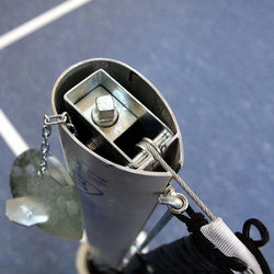 Profesjonalne aluminiowe słupki do tenisa ziemnego, profil 116x76 mm