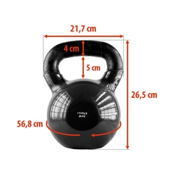 Kettlebell żeliwny pokryty winylem HMS KNV24 BLACK