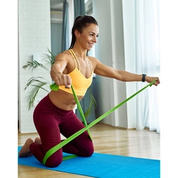 Taśma guma oporowa fitness LIGHT zielona 0.35 mm / SMJ sport EX035