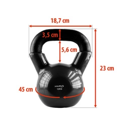 Kettlebell żeliwny pokryty winylem HMS KNV12 BLACK