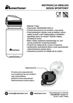 BIDON SPORTOWY METEOR 650 ml czarny
