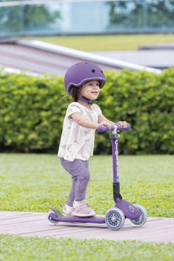 Hulajnoga 3-kołowa Globber Junior Foldable Lights / Violet 437-103