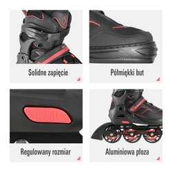 Łyżworolki Nils Extreme NA14174 A rozm. M (35-38) czarno-czerwone