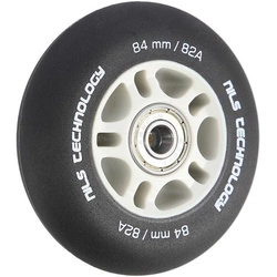 Kółka PU 84x24 82A czarne matowe (4 szt.) + łożyska ABEC-9 CHROME (8 szt.) zestaw NILS EXTREME