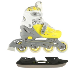 Łyżworolki z wym. płozą NILS EXTREME NH18331 limonkowy 4w1 M (35-38)
