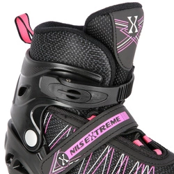 Łyżworolki z wym. pł. hokejową NH11912 A 2w1 black/pink rozm. M(35-38) NILS EXTREME