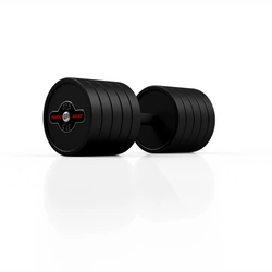 Hantla stalowa gumowana 37,5 kg czarny mat - Marbo Sport