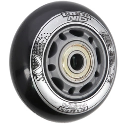 Kółka PU 64x24 82A czarne N (4 szt.) + łożyska ABEC-9 (8 szt.) zestaw NILS EXTREME