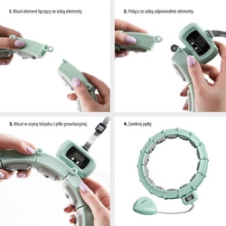 HULA HOP HHM14 GREEN Z MAGNESAMI I OBCIĄŻNIKIEM + LICZNIK HMS