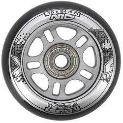 Kółka PU 76x24 82A czarne N (4 szt.) + łożyska ABEC-9 (8 szt.) zestaw NILS EXTREME