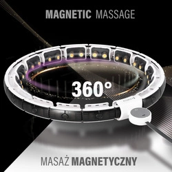 HULA HOP HHM16 WHITE z magnesem i obciążnikiem + LICZNIK HMS