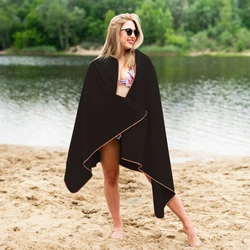 Ręcznik z mikrofibry NCR12 180x100 cm NILS CAMP black-orange