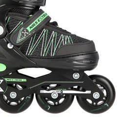 Łyżworolki z wym. pł. hokejową NH11912 A 2w1 black/green rozm. M(35-38) NILS EXTREME