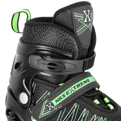 Łyżworolki z wym. pł. hokejową NH11912 A 2w1 black/green rozm. M(35-38) NILS EXTREME