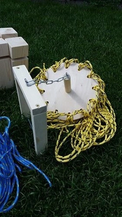 Gra integracyjna Wieża DŻWIG Wieża współpracy podwójna zielono żółta