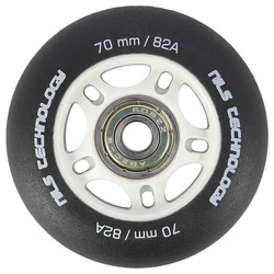 Kółka PU 70x24 82A czarne matowe (4 szt.) + łożyska ABEC-9 (8 szt.) zestaw NILS EXTREME