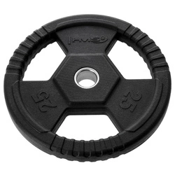 Talerz olimpijski ogumowany HMS TOH25 25 KG Czarny