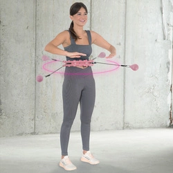 ZESTAW HULA HOP HHW01 PINK Z WYPUSTKAMI I OBCIĄŻNIKIEM HMS + PAS BR163 RED