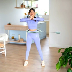 ZESTAW HULA HOP MAGNETYCZNY GREEN HHM14 Z LICZNIKIEM HMS + PAS WYSZCZUPLAJĄCY BR163 BLACK