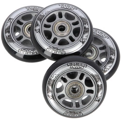 Kółka PU 76x24 82A czarne N (4 szt.) + łożyska ABEC-9 (8 szt.) zestaw NILS EXTREME