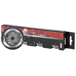 Kółka PU 64x24 82A czarne N (4 szt.) + łożyska ABEC-9 (8 szt.) zestaw NILS EXTREME