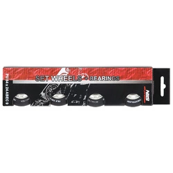 Kółka PU 64x24 82A czarne matowe (4 szt.) + łożyska ABEC-9 (8 szt.) zestaw NILS EXTREME