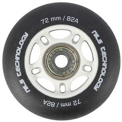 Kółka PU 72x24 82A czarne matowe (4 szt.) + łożyska ABEC-9 (8 szt.) zestaw NILS EXTREME