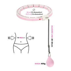 ZESTAW HULA HOP HHW06 PINK Z PIŁKĄ GRAWITACYJNĄ I LICZNIKIEM HMS + PAS BR163 BLACK PLUS SIZE