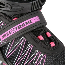Łyżworolki z wym. pł. hokejową NH11912 A 2w1 black/pink rozm. L(39-42) NILS EXTREME