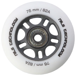 Kółka PU 76x24 82A białe matowe (4 szt.) + łożyska ABEC-9 (8 szt.) zestaw NILS EXTREME