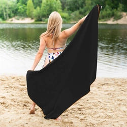 Ręcznik z mikrofibry NCR12 180x100 cm NILS CAMP black-orange