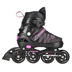 Łyżworolki z wym. pł. hokejową NH11912 A 2w1 black/pink rozm. M(35-38) NILS EXTREME