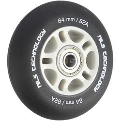 Kółka PU 84x24 82A czarne matowe (4 szt.) + łożyska ABEC-9 CHROME (8 szt.) zestaw NILS EXTREME