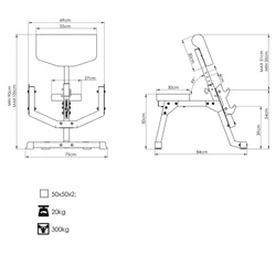 Ławka Scotta (modlitewnik) z regulacją podparcia MS-L107 2.0 - Marbo Sport