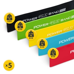 Zestaw 5 gum do ćwiczeń MINI POWER BAND 4Fizjo