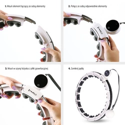 HULA HOP HHM16 WHITE z magnesem i obciążnikiem + LICZNIK HMS