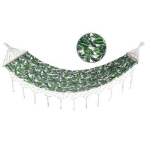 HAMAK OGRODOWY 1 OSOBOWY 200X100CM Z DRĄŻKIEM I Z FRĘDZLAMI MIAMI JUNGLE LIGHT