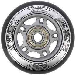 Kółka PU 70x24 82A czarne N (4 szt.) + łożyska ABEC-9 (8 szt.) zestaw NILS EXTREME