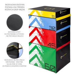 Skrzynie plyometryczne soft zestaw HMS PREMIUM PYBS01 (4 CZĘŚCI)
