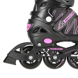 Łyżworolki z wym. pł. hokejową NH11912 A 2w1 black/pink rozm. L(39-42) NILS EXTREME