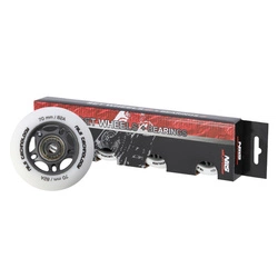 Kółka PU 70x24 82A białe matowe (4 szt.) + łożyska ABEC-9 (8 szt.) zestaw NILS EXTREME