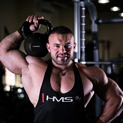 Kettlebell żeliwny pokryty winylem HMS KNV08 BLACK