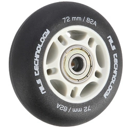 Kółka PU 72x24 82A czarne matowe (4 szt.) + łożyska ABEC-9 (8 szt.) zestaw NILS EXTREME