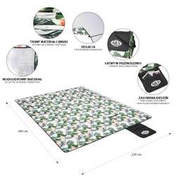Koc piknikowy 220x200 PE ALU NC8008 liście NILS CAMP
