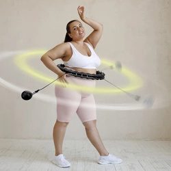 HHW11 PLUS SIZE HULA HOP BLACK Z WYPUSTKAMI I OBCIĄŻNIKIEM HMS